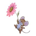 Dusty pink daisy mouse 2