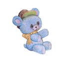 Blue gold ribbon Teddy 2