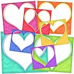 Colorful Matted Heart Frames