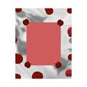 white satin frame with rose petals