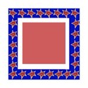 red, white and blue square frame