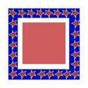 red, white and blue square frame