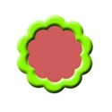 green flower frame