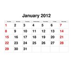 2012 LARGE NUMBER CALENDAR