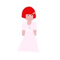 scrapbook paper doll with red hair