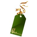 Green gift tag