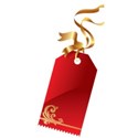 Red gift tag