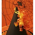 halloween witch hat and spider background