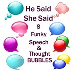 He Said She Said Speech & Thought Bubbles