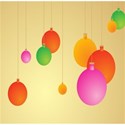Christmas ornaments on gold background