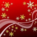 Christmas gold stars on red background