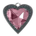 pink heart silver suround