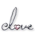 love pink jewel word art