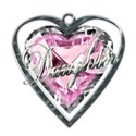 daughter word art pink heart necklace
