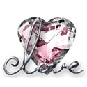 large heart jewel love word art