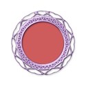 lilac and pink etched metal round heart frame