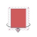 daughter charm heart frame white and pink