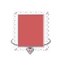 daughter charm heart frame white and pink