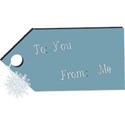 Blue Snow Dreams gift tag with greeting