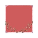 thin square light pink with gold love word art