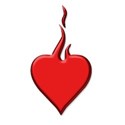 Flame Metalic red heart