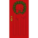 red Door with wreath