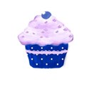 cupcake lilac icing blue cake case with stars
