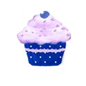 cupcake lilac icing blue cake case with stars