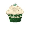 cupcake cream icing green stars cake case cupcake