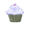 light blue cupcake