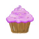 deeper lilac iced cupcake