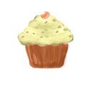 yellow orange cupcake