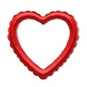 Frill heart red round