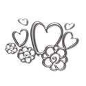 Heart and Flower silver 2