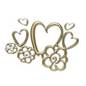 Heart and flowers gold