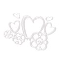 Heart and Flowers white