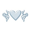 Heart trim blue pearl