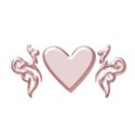 Heart trim pink pearl