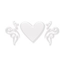 Heart trim white pearl