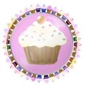 pink cupcake button
