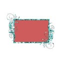 swirl rect frame glitter teal