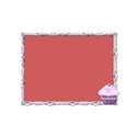 lilac cupcake frame oblong