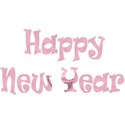 happy new year pink word art