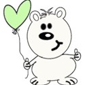 whitesmallvalentinebeargreenballoon