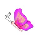 2 flying butterfly pink purple