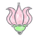 silver frame flower pink green jewel