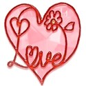 red and pink love word art