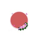 pink flower round circle frame butterflies
