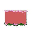 flowers and butterflies cream landscape frame