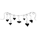 black heart bunting